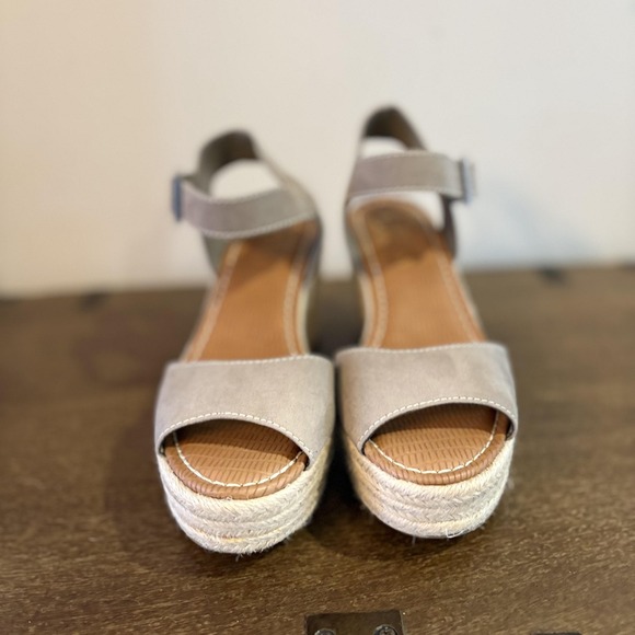 Circus By Sam Edelman Shoes Womens 8 Gray Espadrille‎ Wedge Sandals Ankle Strap - Picture 3 of 9